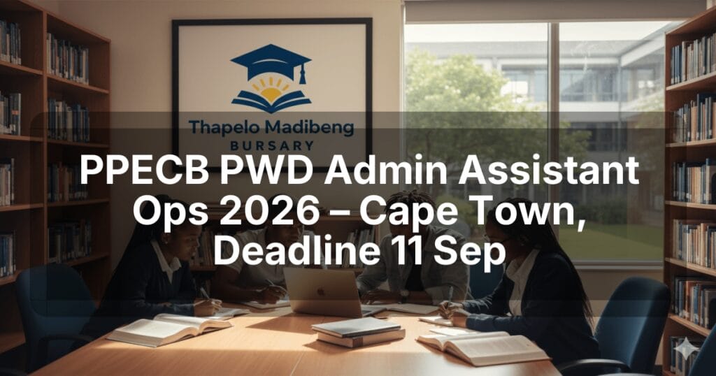 PPECB PWD Admin Assistant Ops 2026 – Cape Town, Deadline 11 Sep
