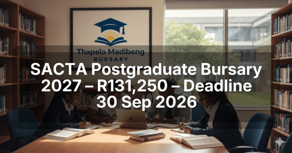 SACTA Postgraduate Bursary 2027 – R131,250 – Deadline 30 Sep 2026