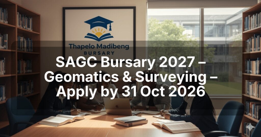 SAGC Bursary 2027 – Geomatics & Surveying – Apply by 31 Oct 2026