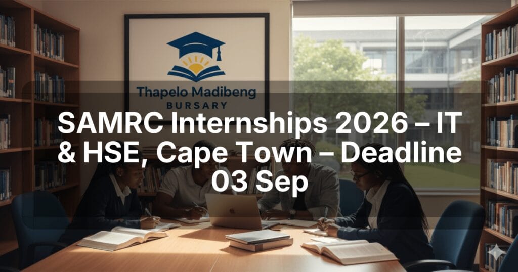 SAMRC Internships 2026 – IT & HSE, Cape Town – Deadline 03 Sep