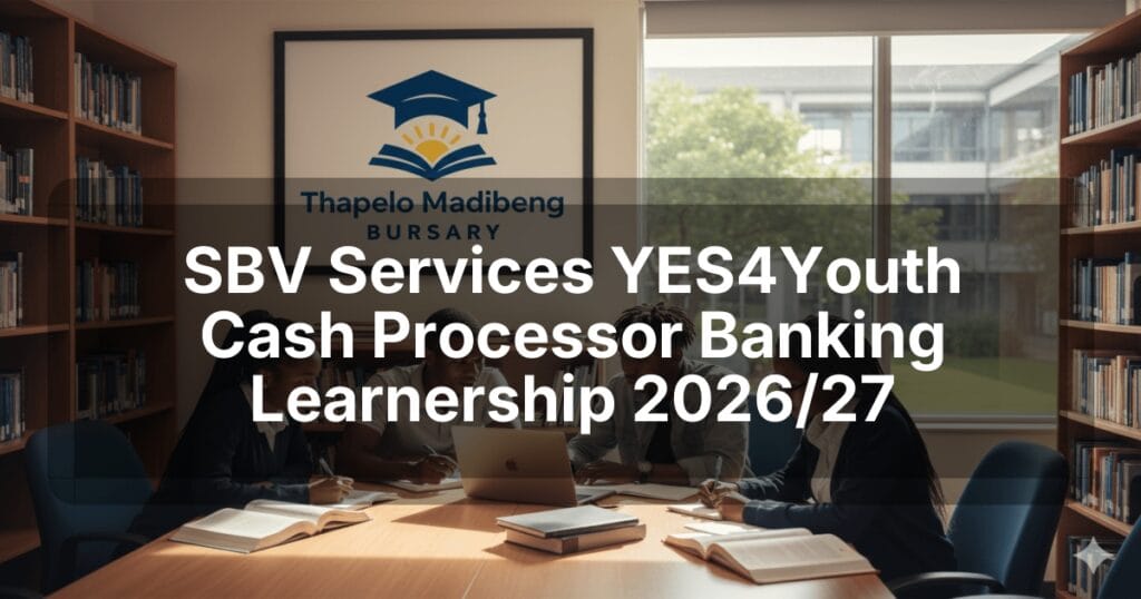 SBV Services YES4Youth Cash Processor Banking Learnership 2026/27