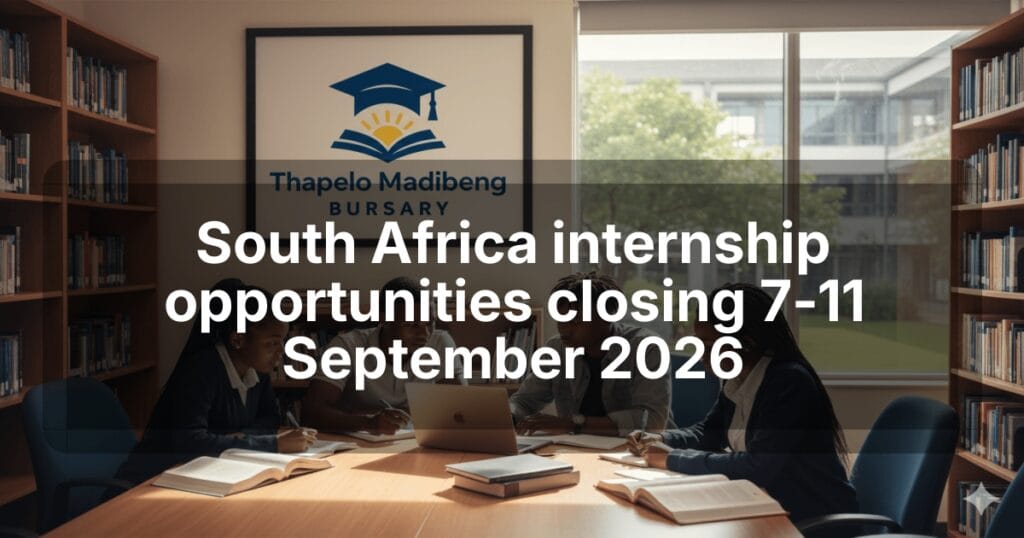 South Africa internship opportunities closing 7‑11 September 2026