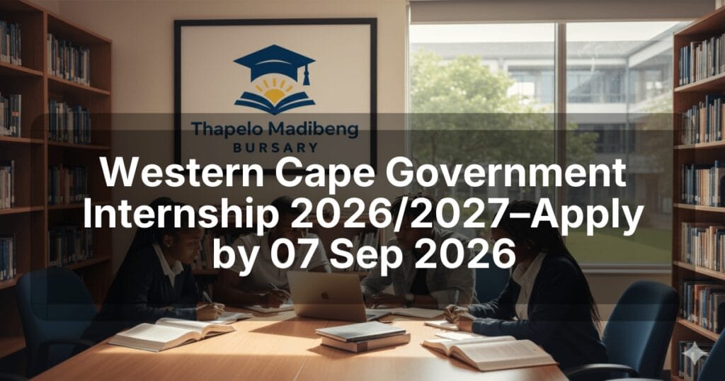 Western Cape Government Internship 2026/2027–Apply by 07 Sep 2026