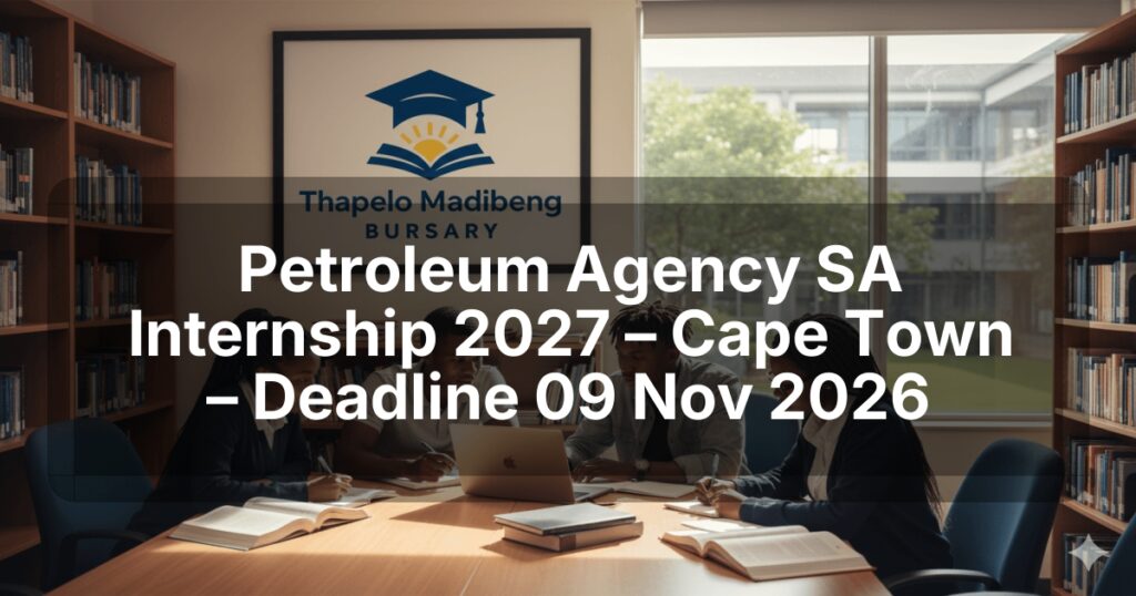 Petroleum Agency SA Internship 2027 – Cape Town – Deadline 09 Nov 2026