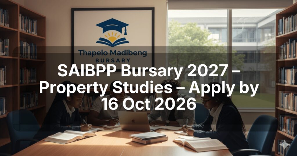 SAIBPP Bursary 2027 – Property Studies – Apply by 16 Oct 2026