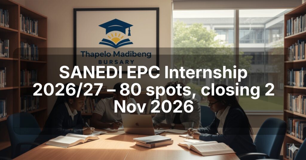 SANEDI EPC Internship 2026/27 – 80 spots, closing 2 Nov 2026