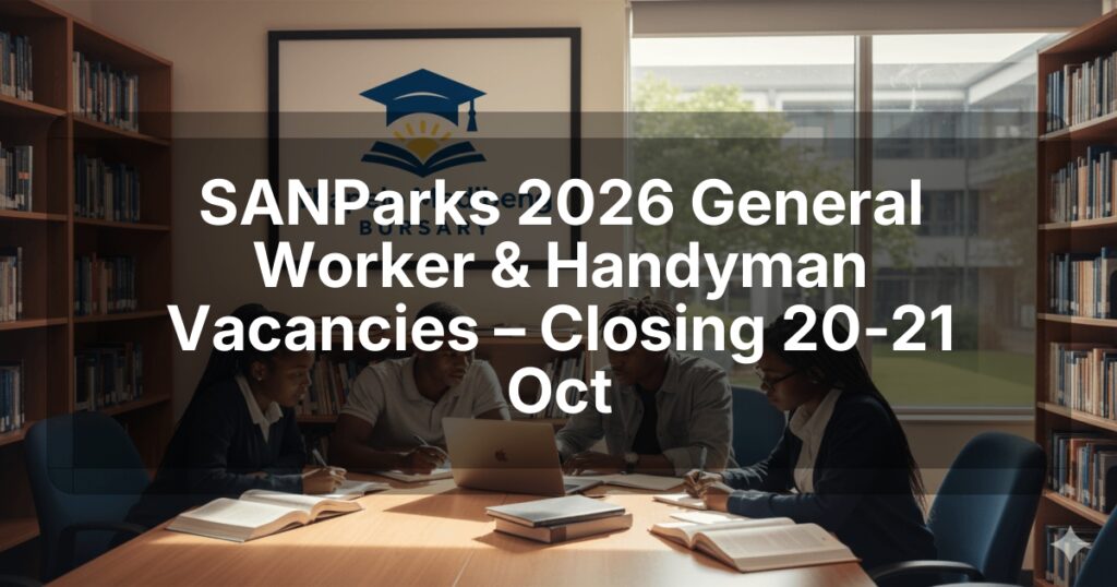 SANParks 2026 General Worker & Handyman Vacancies – Closing 20‑21 Oct