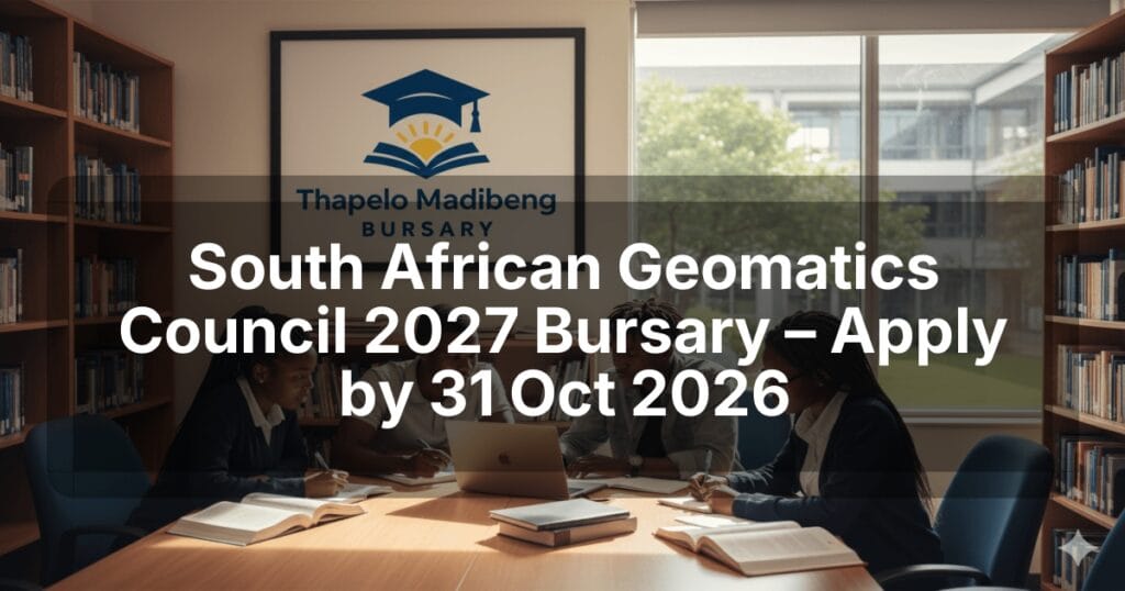 South African Geomatics Council 2027 Bursary – Apply by 31 Oct 2026