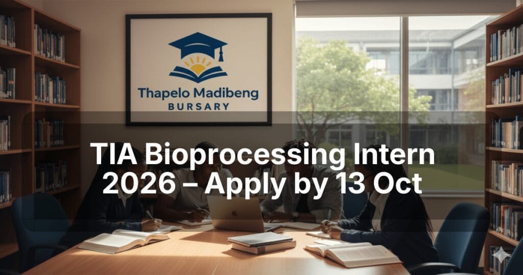TIA Bioprocessing Intern 2026 – Apply by 13 Oct